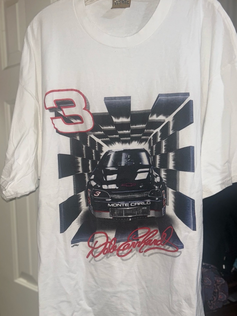 Dale Earnhardt White Monte Carlo Graphic Short Sleeve Tee